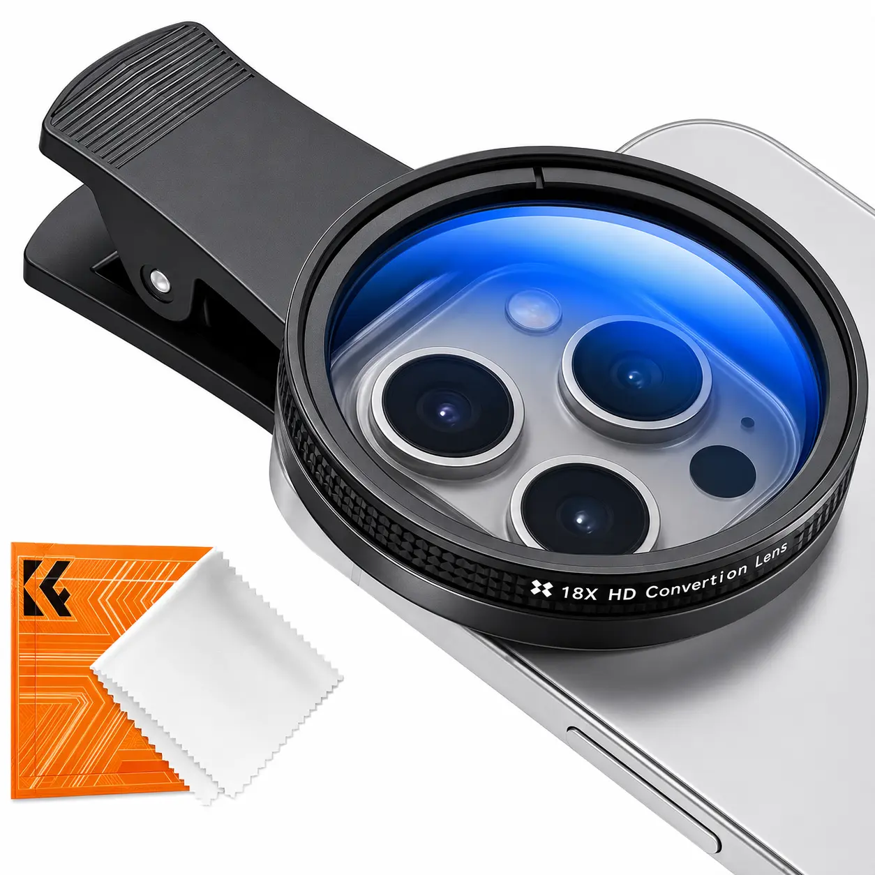 52mm Clip-On CPL Cellphone Filter - Anti-Glare Circular Polarizer Mobile Accessory for iPhone & Smartphones, Reduce Reflections for Travel & Vlogging