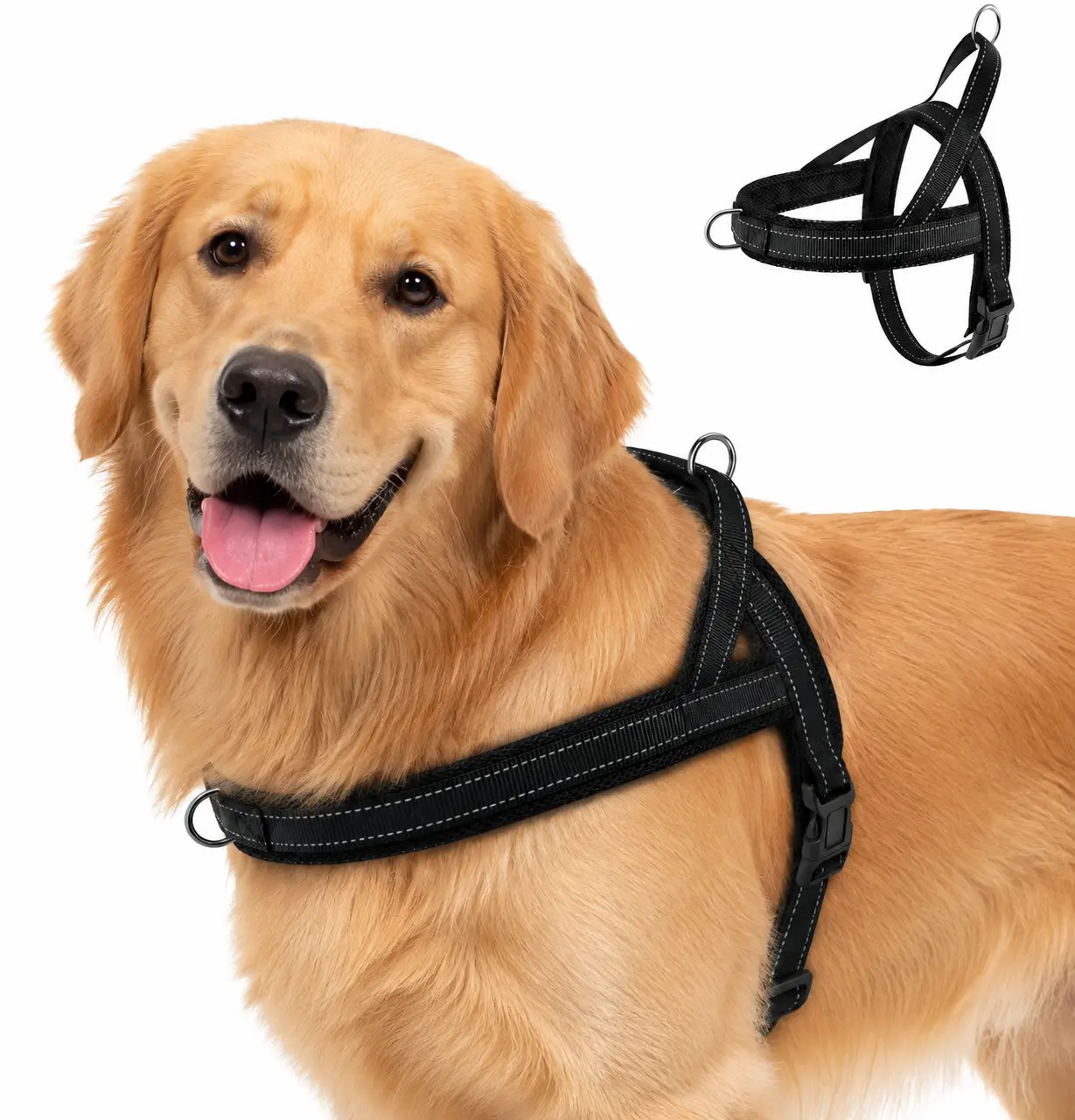 Pet Leash Harness - Easy-to-install anti-pull design - Safe, reliable, and comfortable - Suitable for all dogs - Lightweight, anti-friction straps - Adjustable straps for a perfect fit clip