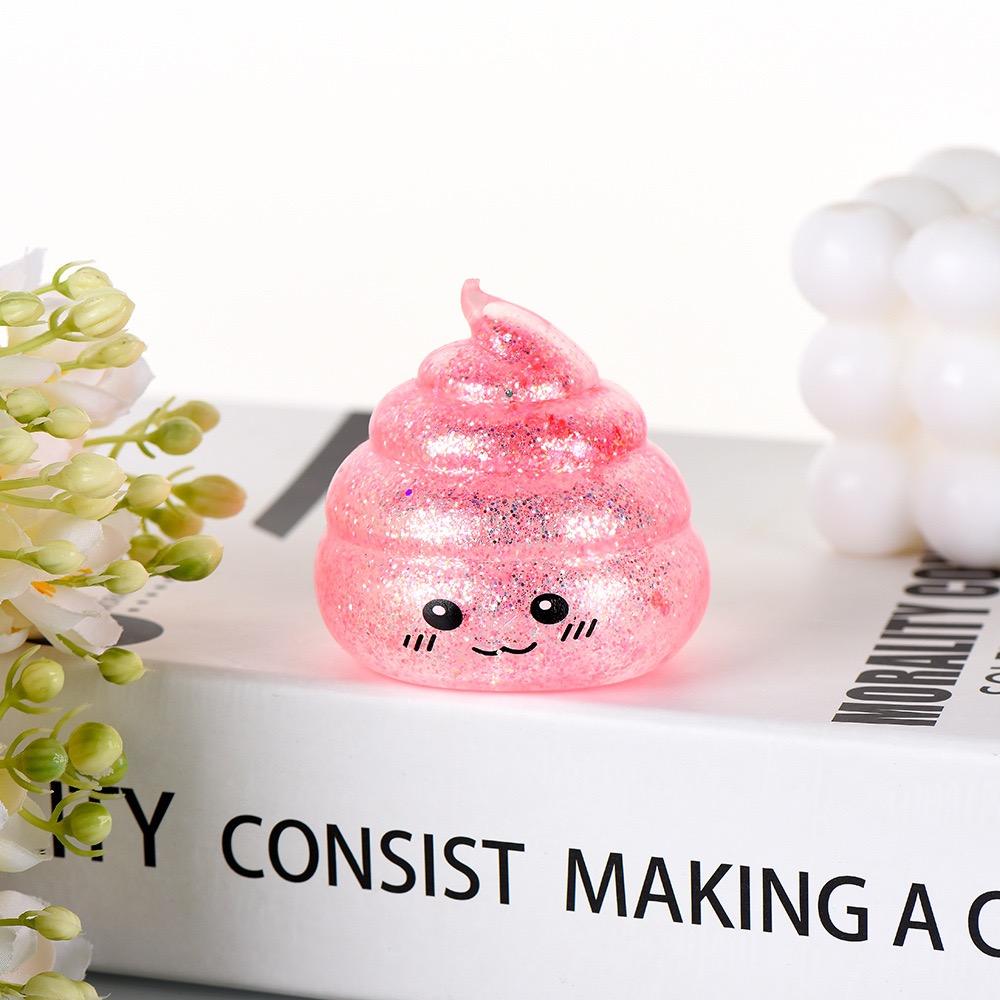 Cute Smiling Emoji Poop Squishy Slow Rebound Soft TPR Stress Relief Squeeze Fidget Toy Funny Gift Ideal for All Ages Safe Durable
