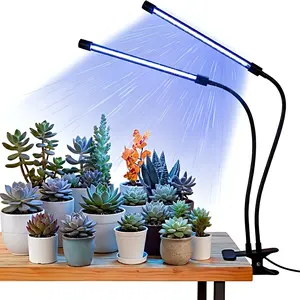 Keep Your Plants Vibe!  Full Spectrum Dual-Head Grow Light with Smart Timer - Perfect for Low Light Indoor Succulents & Seedlings