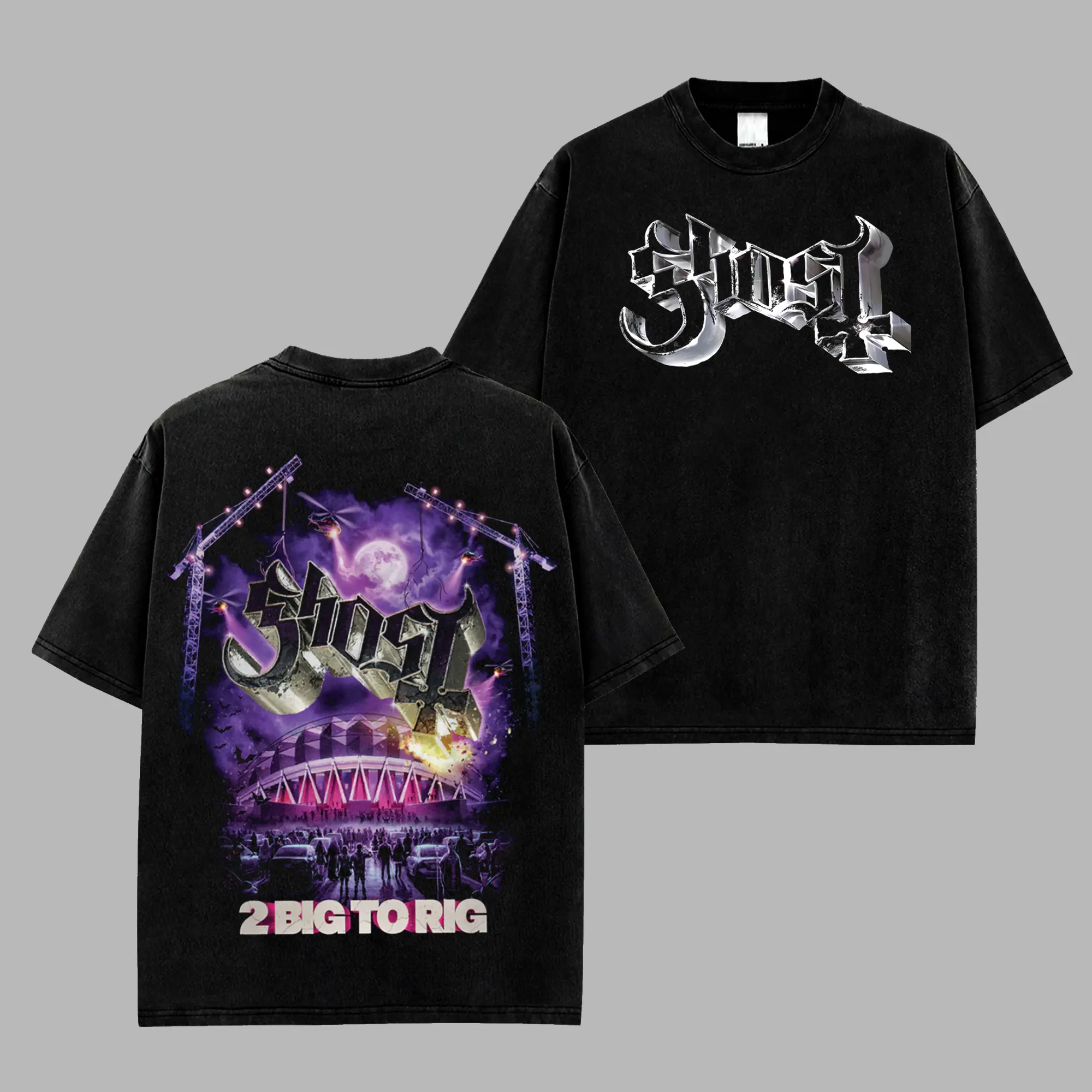 [$$$MANLIFE] Ghost Band 2 Big To Rig Movie Merch Retro Unisex T-Shirt, 100% Heavyweight Cotton Ghost Skeletour 2026 Tour Merch, Ghost Band Papa V Cotton T-shirt Gift For Rock Music Lovers, Gothic Punk Emo Grunge Y2K Outfits
