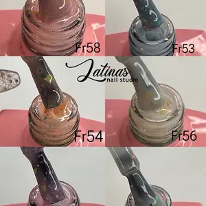 Latinas Nail Studio. Glitter Rubber Base Gel Set, 6 Counts/set Soak Off UV LED Self-leveling Gel Varnish Manicure Kit for Home and salon.