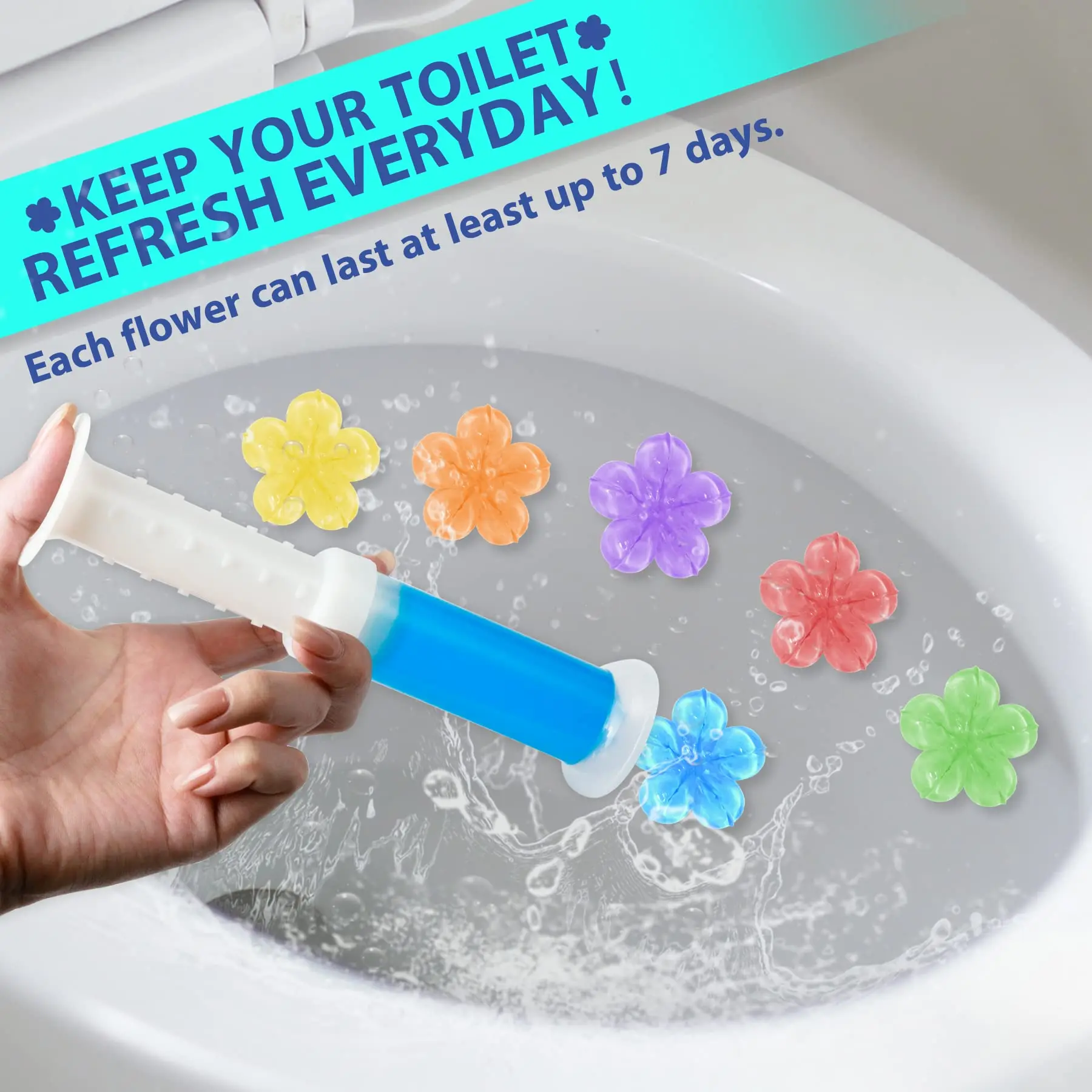 84 Flowers Scented Household Toilet Bowl Cleaner Gel - 6-in-1 Air Freshener, Effective Deodorizer, Long-Lasting Fragrance for Bathroom Toilet Bowls