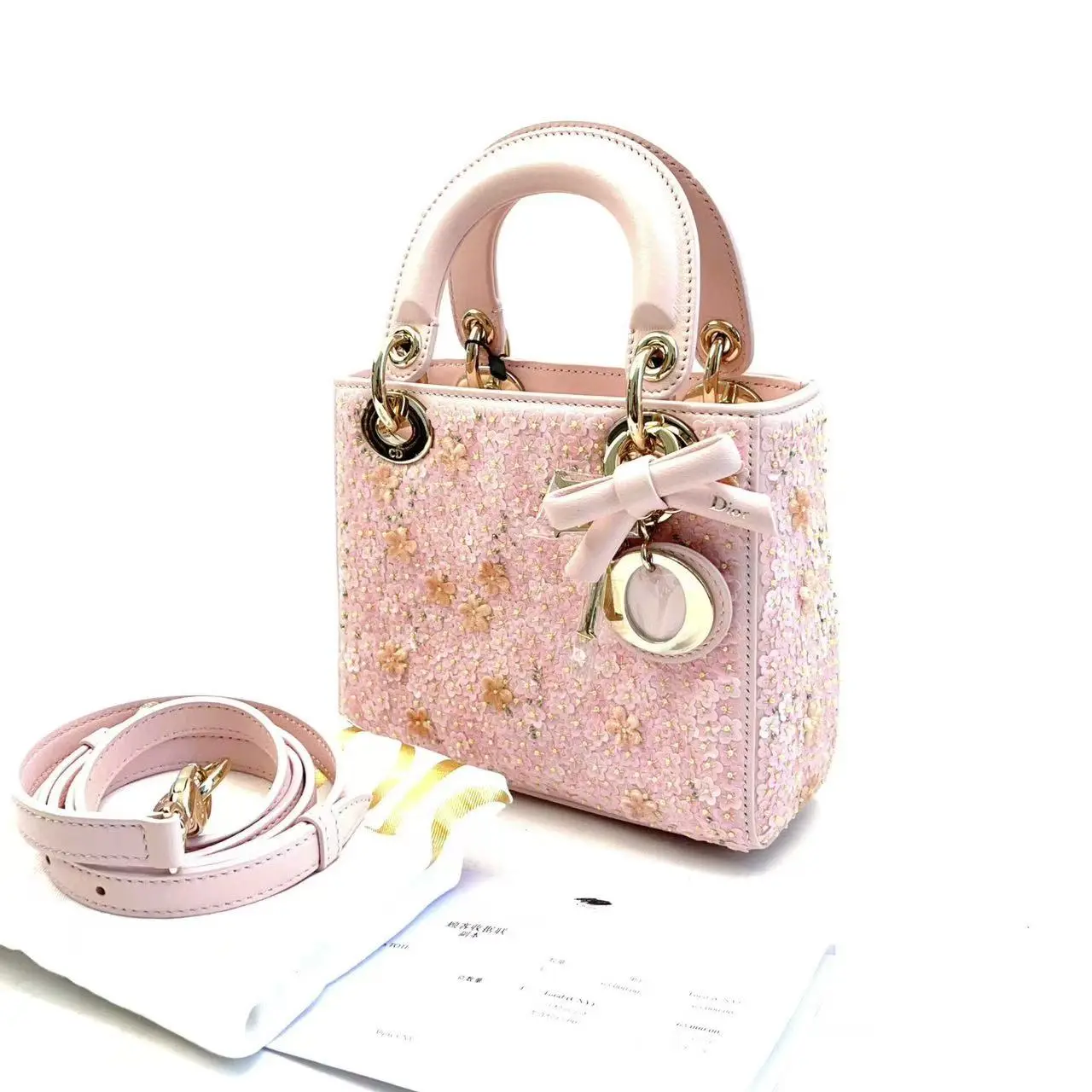 Pre-owned Dior Leather Crossbody Bags Pink Lady Bag with Strap JZ0030 Yongzhen