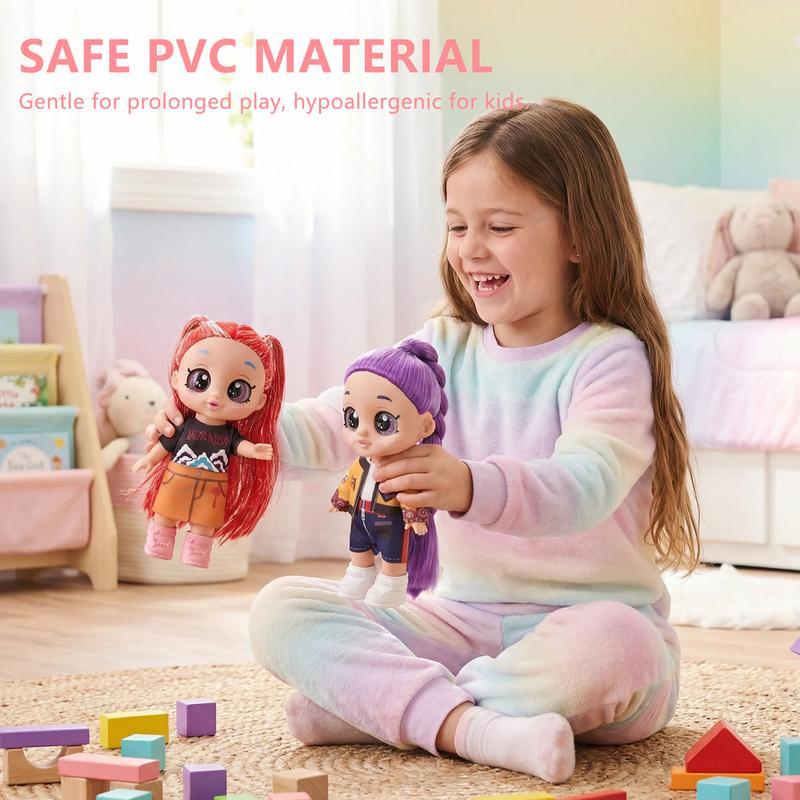 [Play Theme Song] K-pop Anime Action Figure Singing Dolls Set | 5D Eyes 7/10 Inch 5 Joints Movable Anime | Anime Inspired Dolls | Desk Display | Gift for Fans & Kids