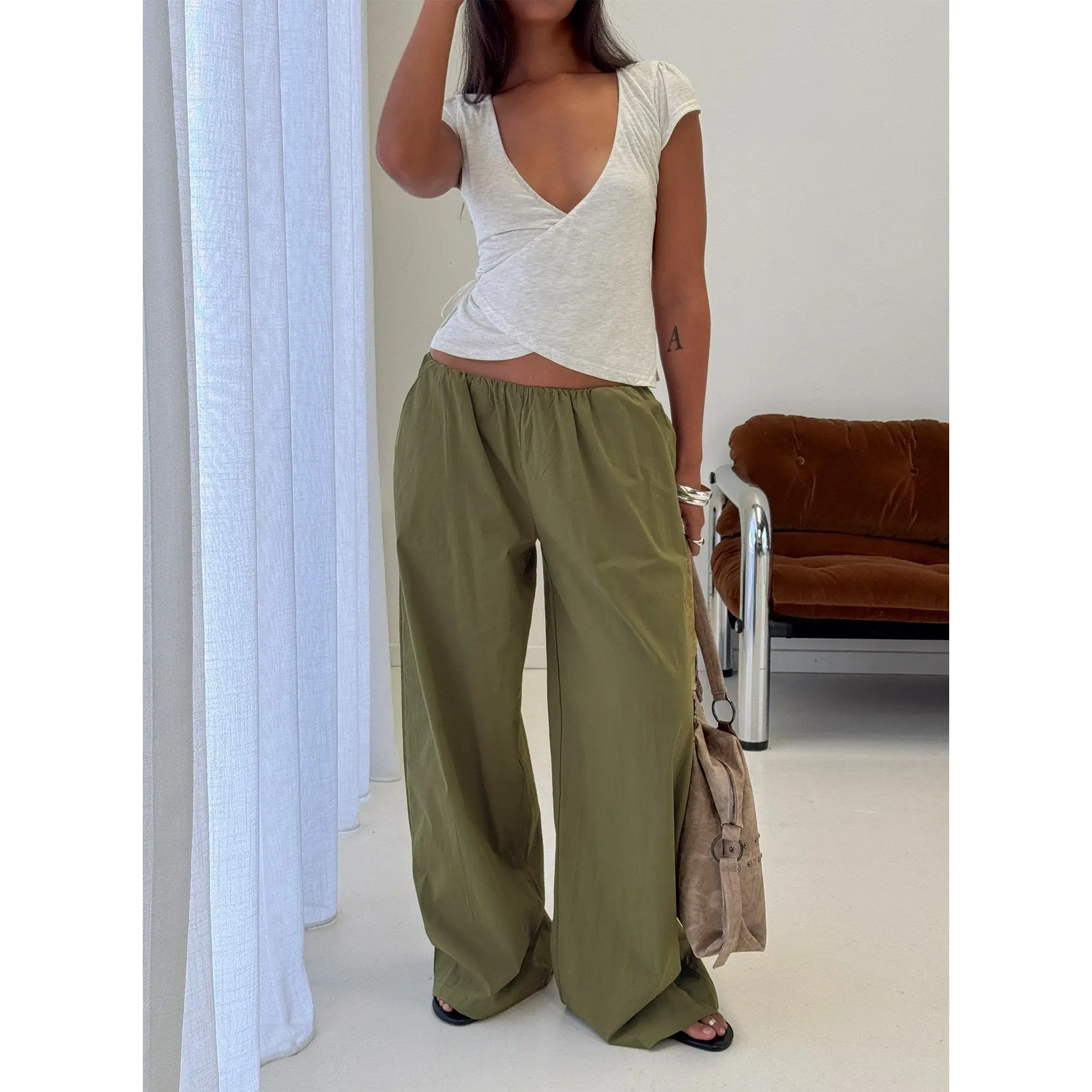 Lunea Concealed Waistband Pants Khaki
