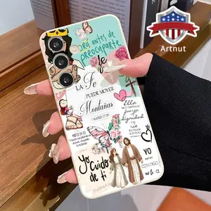 Faith Journey Pattern Case Compatible with Galaxy S24 Plus S25 S23 S22 Ultra S22+ Liquid Silicone Anti-Drop Ultra Mobile Phone Thin Back Cover for Girl