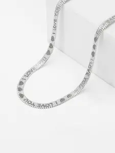 Letter Snake Chain Necklace, Laser Engraved I Love You Pendant, Elegant Stainless Steel Jewelry Gift with Box, All Seasons Wear