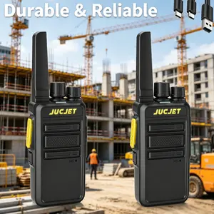 JUCJET 2 Pack Digital Walkie Talkies, Updated T20 Series Rechargeable Intercom with Smart Frequency Copying, VOX Hands Free & Noise Reduction Two-Way Radios