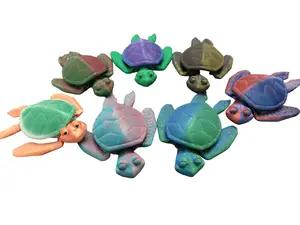 BS 208 Creations 3D Printed Articulating Sea Turtle Figurine, Modern Ocean Theme Plastic Home Decor, Movable Shelf Ornament Gift