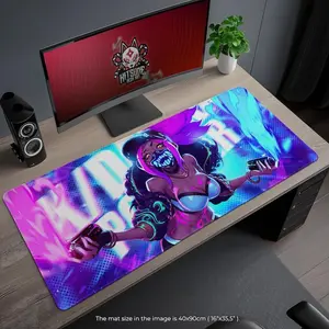 KDA Akali Mouse Pad, Neon Glow Desk Mat, League of Legends Gaming Pad