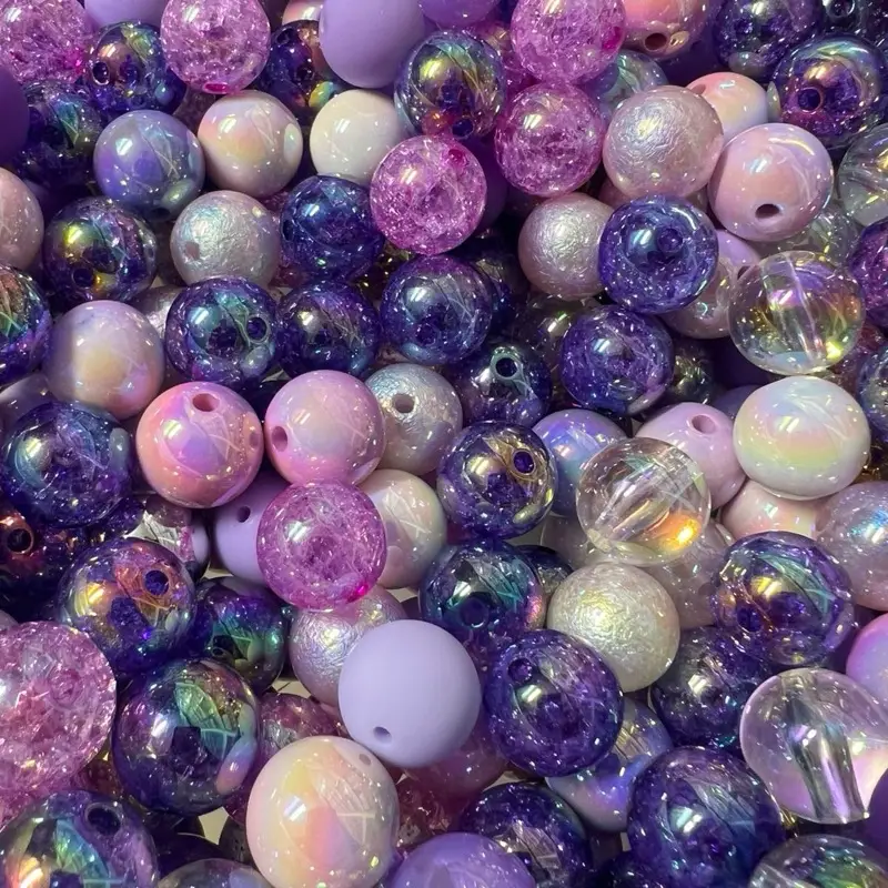 A2-Color Mix 20 Pack 16mm Acrylic Beads for Pen and Key Chain Making - Versatile DIY Supplies for Jewelry Making