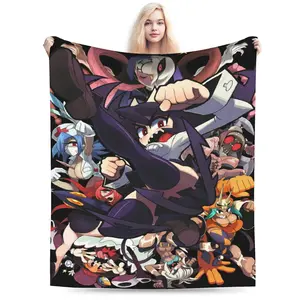 Delicate and soft flannel blanket inspired by Skullgirls, lightweight luxury blanket for the bedroom, decorative blanket for the living room, blanket for dormitory air conditioning, and multifunctional car blanket.