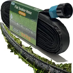 Flat Soaker Hose for Garden Beds 25Ft Short Linkable Drip Irrigation Hose
