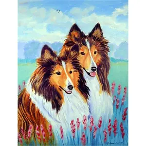 212 MAIN Boutique 2 Sable Shelties Heavy Weight, Fade Resistant, Weatherproof Fabric Flag - 28x40 in House Size, Home Decor Banners for Home Supplies