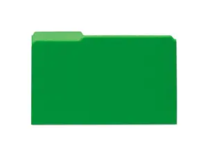 Recycled Interior File Folders, 1/3 Cut Top Tab, Legal, Green, 100/box