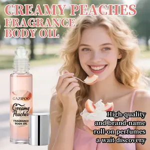 Gavarry Roll-On Perfume Oil, Fresh Natural Cream Peach Cake Scent, High-End Women's Fragrance, Student-Friendly, Single Item