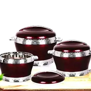 Mirarabel Wine Red Luxury Food Warmer (Set of 3)