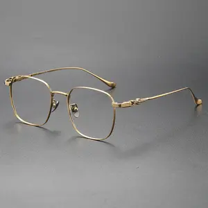 Ultra-Light Pure Titanium Eyeglass Frame for Men's Influencers & Unisex Fashion Vintage Accessory