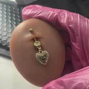 Heart Belly Ring for Women, Tempting Design Body Jewelry Gold Plated