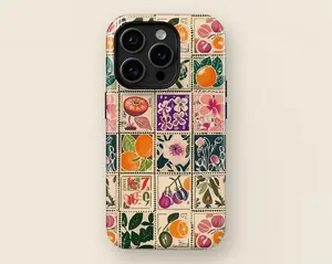 [LX]Vintage Stamps Collage Phone Case, For IPhone Case 16 15 14 13 12 11 Pro Max , Durable Accessories Cellphone Smartphone Interchangeable Phone Case