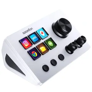 SOOMFON Stream Controller SE Stream Control Deck with 6 Customizable LCD Macro Keys for OBS, Twitch, and Gaming on PC & Mac Console Stand