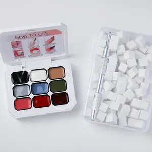 Cutics DIY Nail Art Set The Silk Road 9-Color Solid Patting Gel Nail Gel Buffer Sponge & Mini Clips Salon-Quality for Women Manicure Smooth Flawless Finish