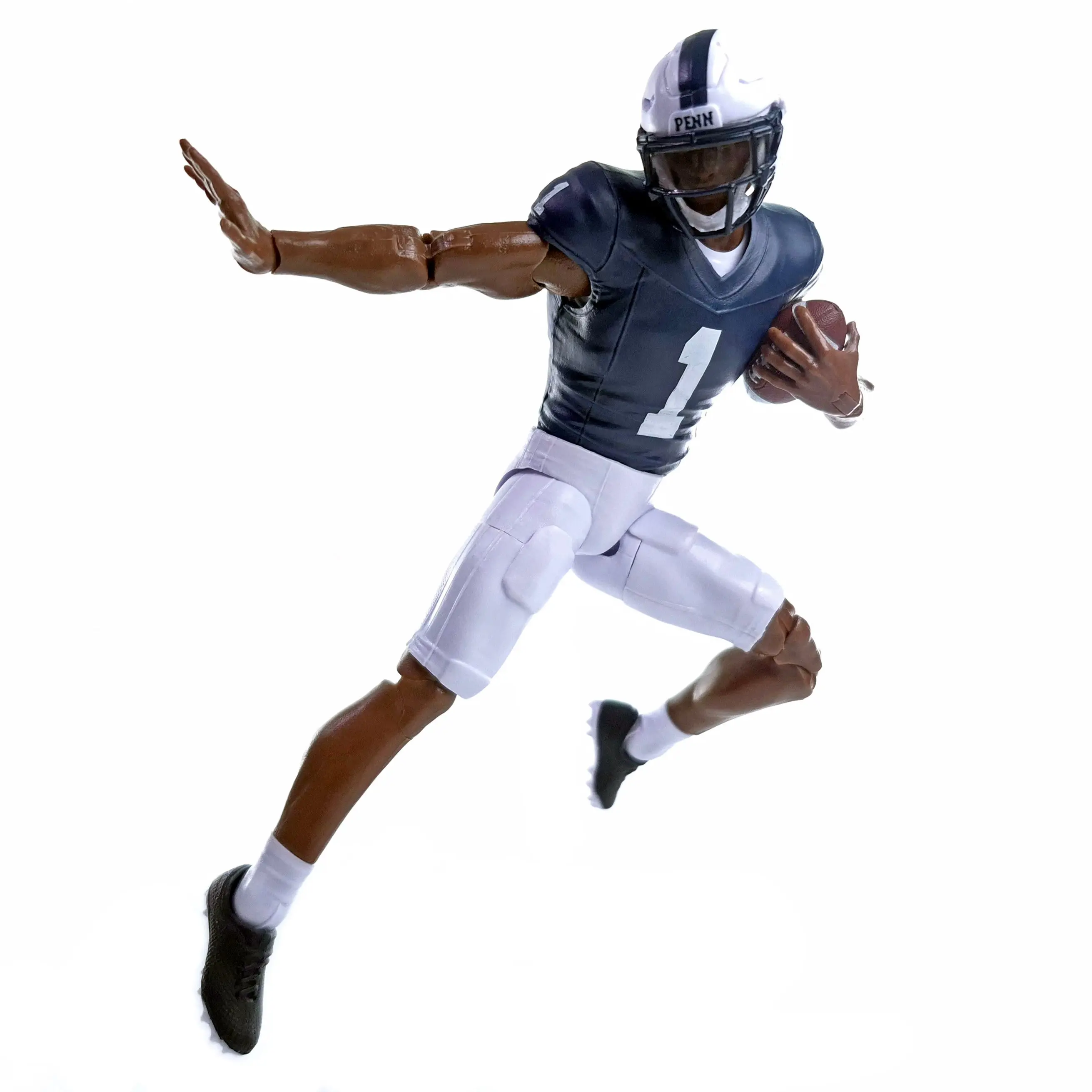 New Officially Licensed Penn State #1 Walk-On Player Figurine - 6-in, Dark Color, 4 Interchangeable Hand Sets, Full Articulation, Detailed Sports Collectible for Penn State Football Fans