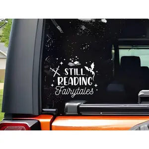 Still Reading Fairytales Car Decal, UV DTF 3D Sticker, Fourth Wing permanent sticker, booklover Tumbler Decal, Romantasy Reader Sticker – FASTSHIPPING