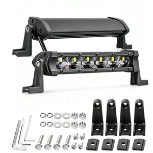 YCHOW-TECH 2PCS 6-in Slim Single Row 96W LED Light Bar - 9600LM Spot Beam Work/Driving Fixtures, LED Car Ambient Light for 4x4 Trucks, Offroad Vehicles