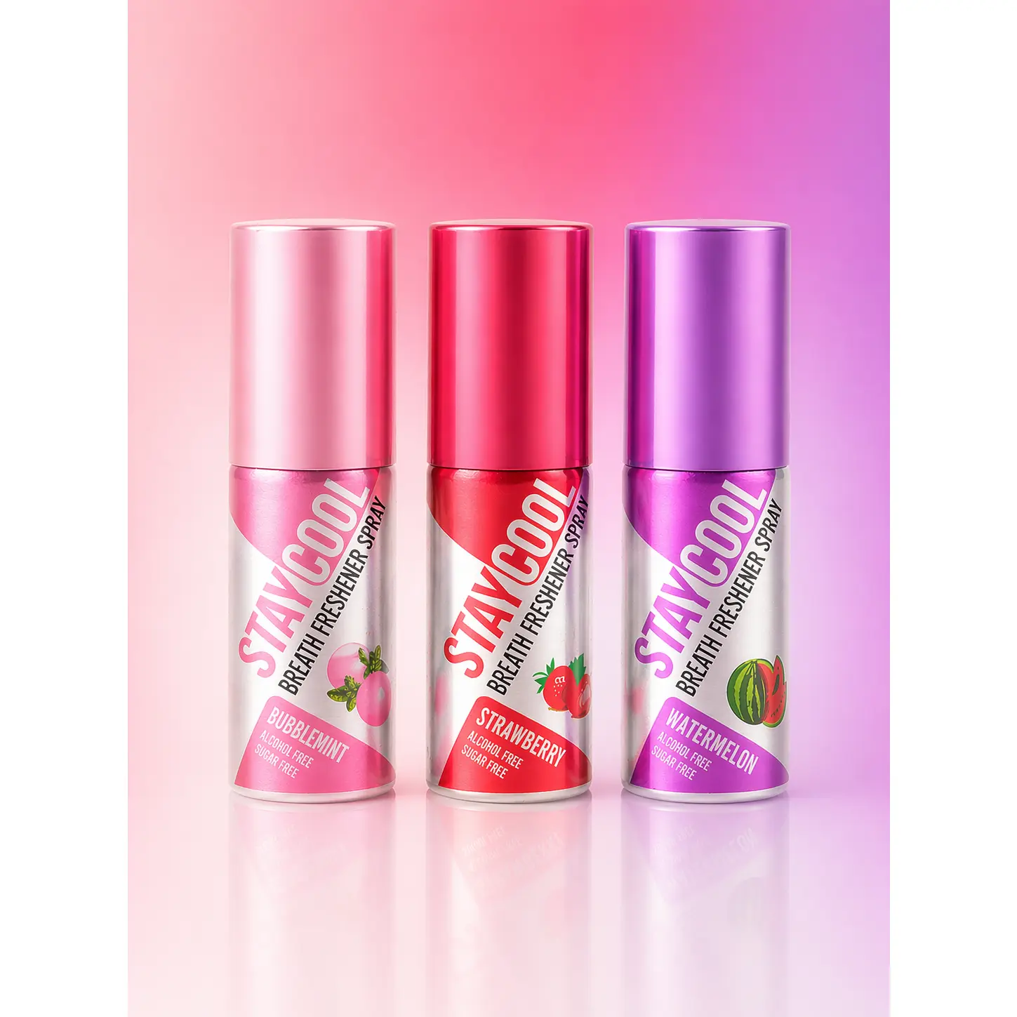 Fruit Duo Plus Bubblemint Breath Freshener Sprays - Bubblemint, Strawberry, Watermelon 3-Pack