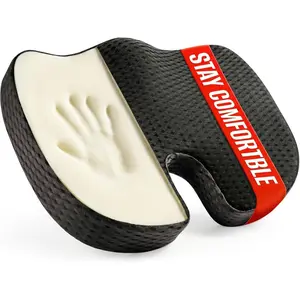 Car Seat Cushion for Driving Comfort & Support - Premium Memory Foam Seat Pad with Breathable Washable Cover, Non-Slip Bottom, Road Trip Essentials for Car Seats