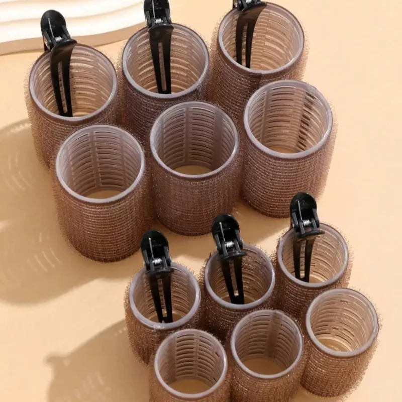 18PCS Black & Brown No-Heat Hair Roller Set for Volume, Bangs, Soft Curls, Natural Waves, Daily Styling, Work & Travel
