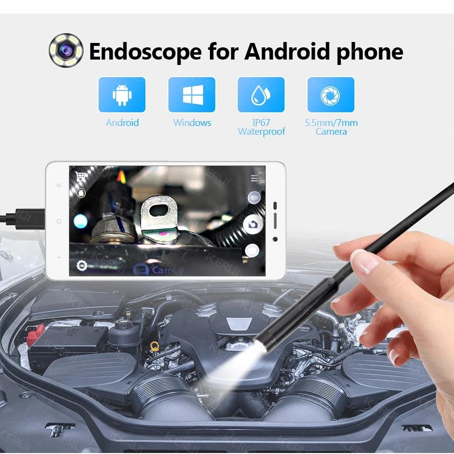 3 in 1 USB Endoscope for OTG Android Phone 7mm Borescope Inspection for PC MacBook Snake Camera For Pipeline