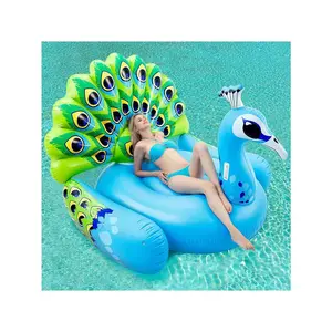Joyfy 66"  Ride On Pool Float, Giant Peacock Inflatable Ride On Raft For Swimming Pool, Adults Water Fun Beach Floaties Raft  Party Decoration Toys