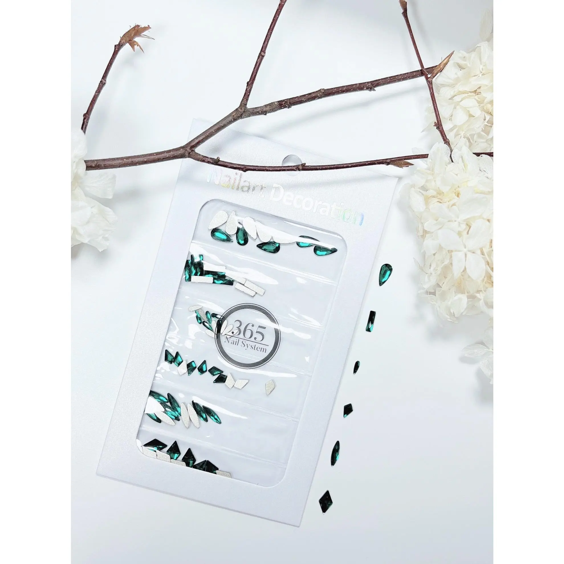 Emerald Green - Rhinestone Shape 6 Styles ( 60 pcs )