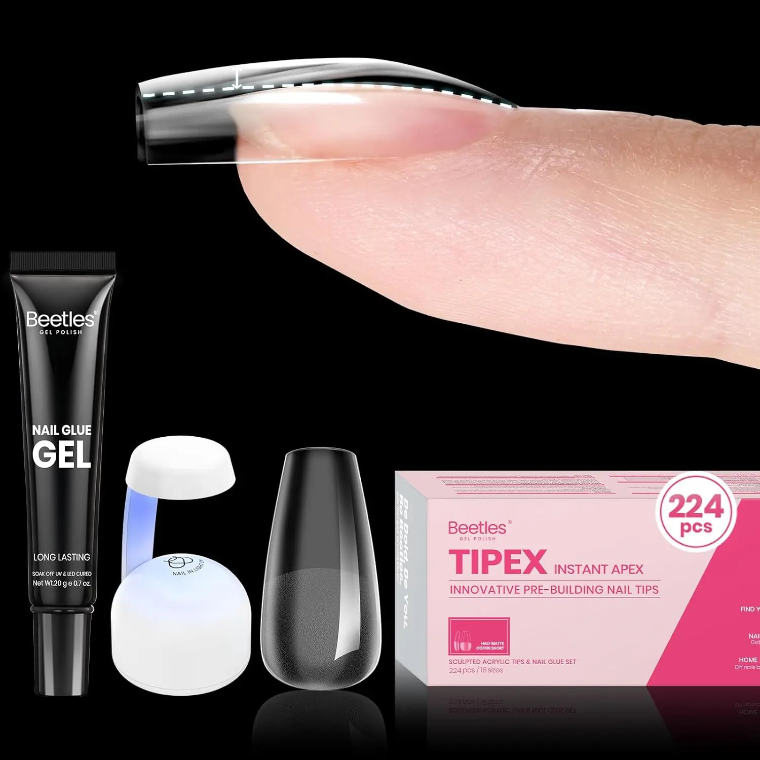 224Pcs 16 Sizes Short Coffin Kit