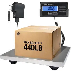 Large 440lbs Shipping Scale, 15"X 12" Platform Heavy Duty Stainless Steel Platform for Postal Industrial Floor Business Office  Warehouse Package Luggage