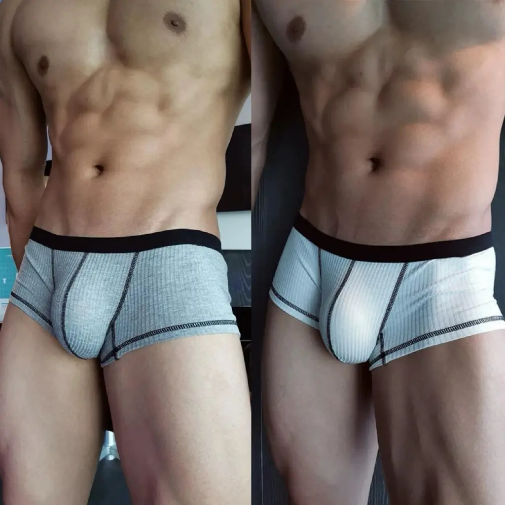 Men's Modal Mid-Rise Boxer Shorts, Menswear Underwear with Breathable U-Convex Fabric Pouch, Plain Sexy Comfortable Underpants