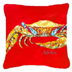 212 MAIN Artistic Cushion - Fade-Resistant Crab Print Red-Sr Fabric Decorative Pillow for Indoor/Outdoor Furniture, Outdoor Sofas