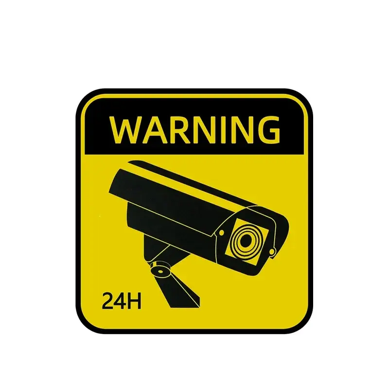 4pcs Waterproof Sunscreen Warning Signs Car Sticker Video Surveillance Alarm Stickers Car Styling Accessories 8cm*8cm