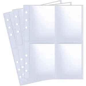 30 Pack 240 Pockets 2.5x3.5" Photocard Sleeves for 6 Ring A5 Binder, Ultra-Clear K-pop Photocard Sleeves, Double-Sided 4 Pocket Photo Pages, Top Loading Photo Sheet Protector for Photos, Trading Cards
