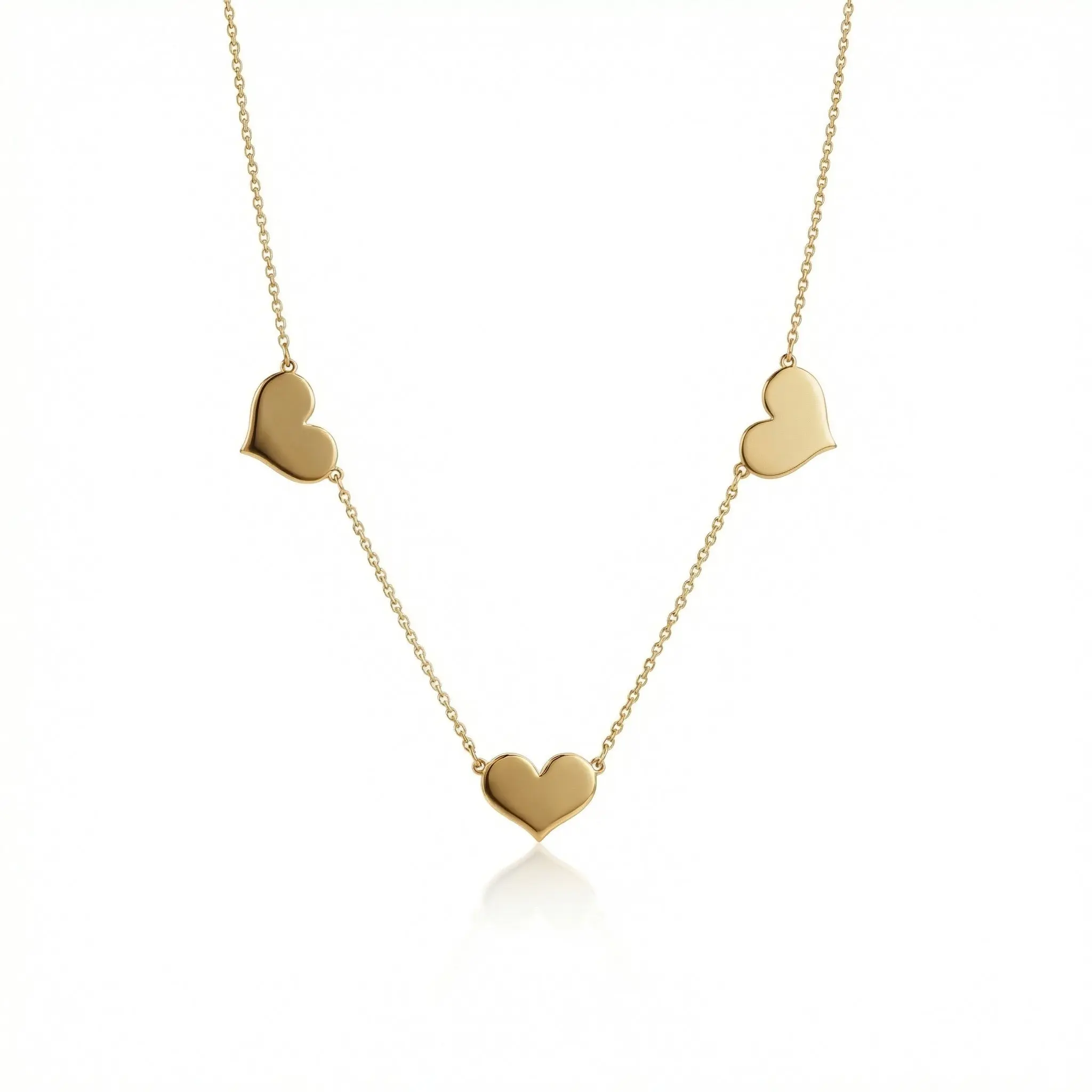 925 Sterling Silver Triple Heart Pendant Necklace - Thick 18 Karat Gold Plating, Hypoallergenic Handmade Fine Jewelry, Casual Bridesmaid Gift for Her - Birthday, Valentine's Day Keepsake