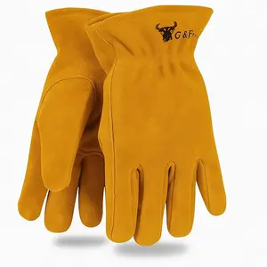 G & F JustForKids 5013 Kids Genuine Leather Work Gloves, 1 Pair, Garden Gloves for Kids, Medium (Ages 2-4), Large (Ages 3-5)