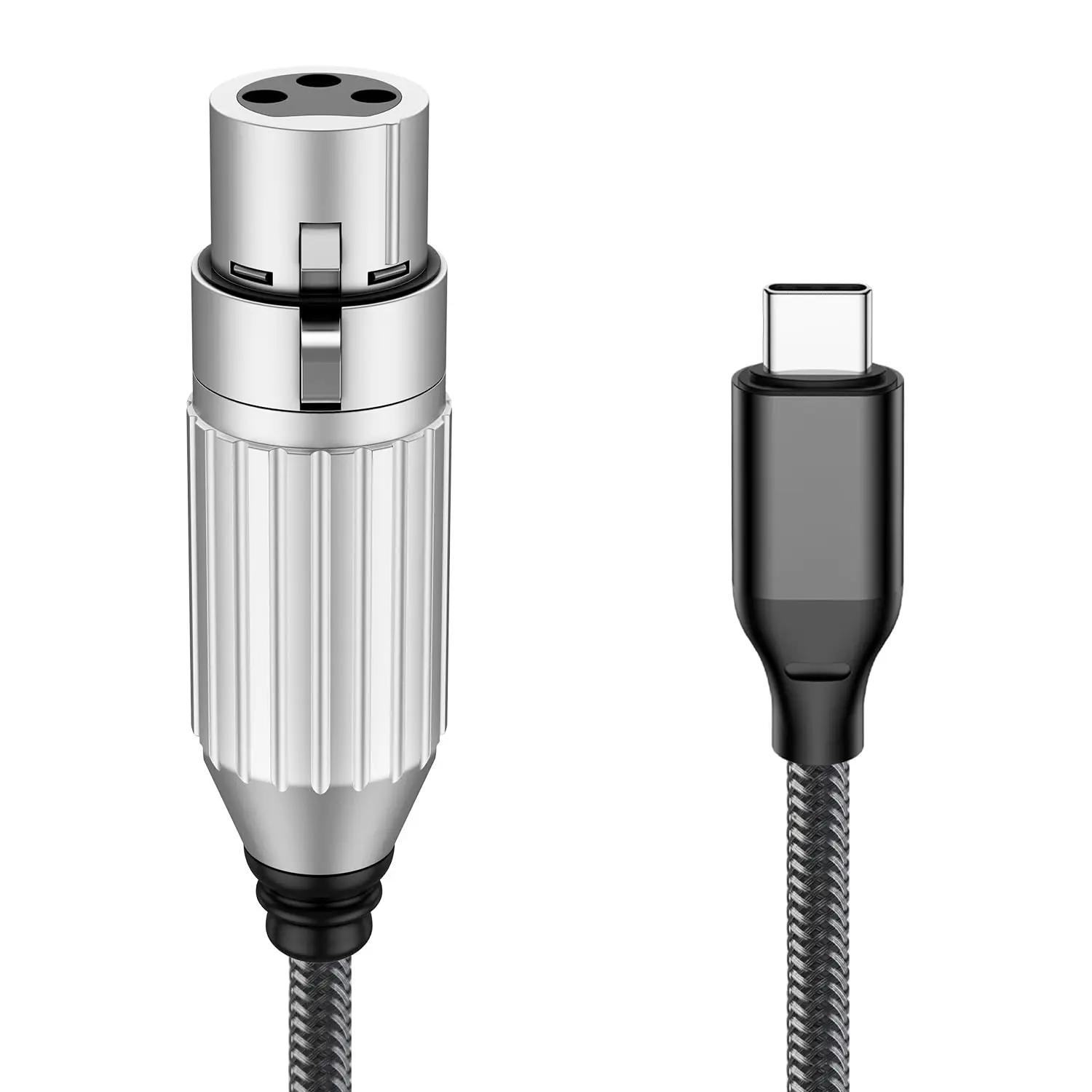 USB C to XLR Microphone Audio , Braided USB C to XLR Female Microphone  for Audio Recording, Dynamic Microphone, Compatible for  15/16 Series, MacBook, 3.3