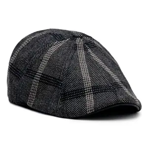 The Black Rose Peaky Boston Scally Cap - Black & Grey Plaid