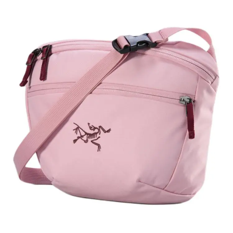Arcteryx Mantis 2.5L Logo-Designed Adjustable Commuter Lightweight Crossbody Bag, Convertible Waist-Shoulder Bag for Men and Women, Chestnut Pink, Adjustable Crossbody