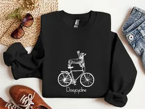 Doxycycline Pun Sweatshirt, Dachshund on Bicycle Tee, Pharmacists Shirt, Veterinary Gift, Pharmacists & Technicians Gift, Trendy Sweater