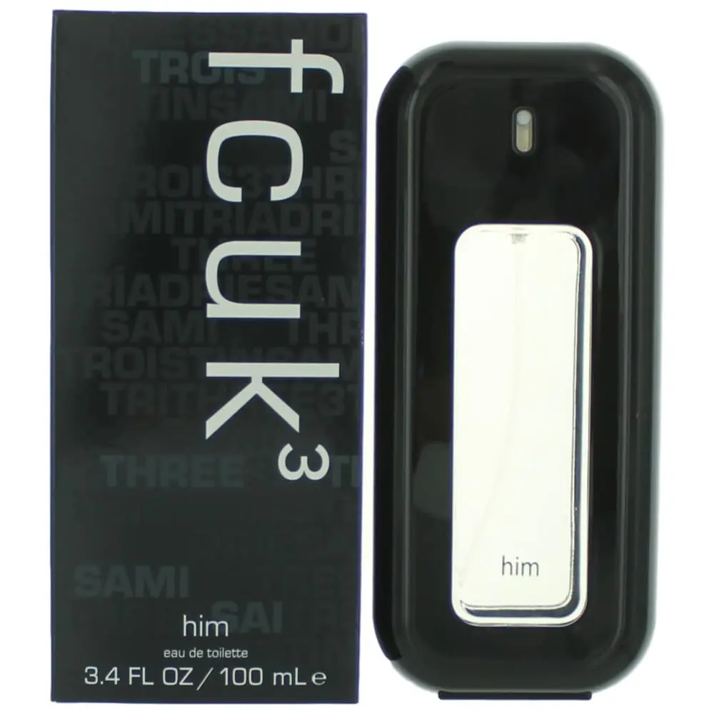 Men's FCUK 3 by French Connection 3.4 oz EDT Cologne Spray - Single Bottle, Fruity Signature Scent, Spray and Go Men's Fragrance with Pineapple, Rhubarb, Brazilian Orange, Coffee, Lavender, Musk, Amber Notes, Citrus Blend, Fresh Aroma