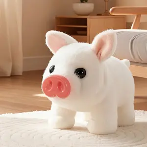 Summervibes Electric Plush Piglet Toy, Realistic Sound Effect Interactive Electronic Pet